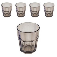 리빙메이트 플라스틱 팔각 물컵 270ml, 흑색, 5개