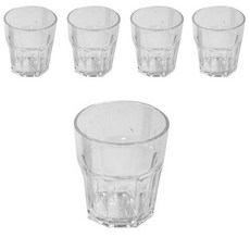 리빙메이트 플라스틱 팔각 물컵 270ml, 투명, 5개