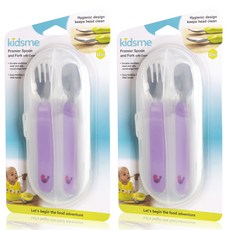 kidsme 嬰兒叉匙盒裝組, 紫色, 2組