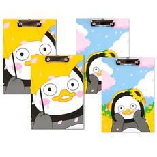 EBS Pengsoo印花板夾, 藍色, 黃色, 4個