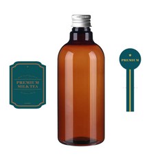 PET空瓶 AN320 棕色 320ml+瓶蓋 銀色+瓶口密封貼紙+水瓶貼紙組 N5S款, 10組