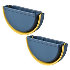 無痕半圓形摺疊掛式垃圾桶 2入, 藍色