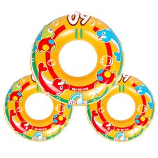 圖案圓形充氣泳圈 60cm, 混色, 3個