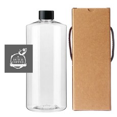 AC1000 透明PET瓶 1000ml + 黑色瓶蓋 + 瓶身標籤貼紙 LB5M + 盒封標籤貼紙 LB5S + 盒裝組合, 10套