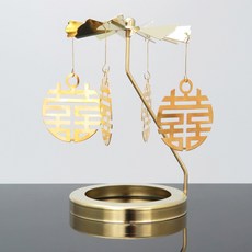콩 蠟燭旋轉頂飾 Double Happy K Items 09 大, 金色