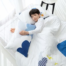 MYHOUSE 防蟎兒童四季被套枕套+枕芯+薄墊寢具組, 飛行