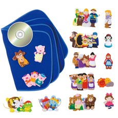 Magic Castle 人氣童話手指偶套組+CD+絲絨玩本, 7種