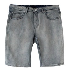 Jeje修身水洗大尺碼牛仔短褲