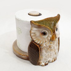 衛生紙架 貓頭鷹裝飾品 0623D, 綠色
