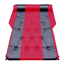 자동차 SUV 베게일체형 쿠션 자충 차박 캠핑매트 곡선형 5cm, 레드그레이, 1개