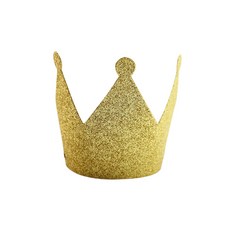 PARTY COSTUME 聖誕節閃亮毛氈皇冠DIY尖頂帽, 金色, 1個