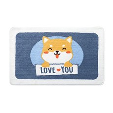 北歐風卡通圖案腳踏墊 40 x 60 cm, 柴犬, 1個