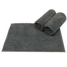 Nature Living 現代日常柔軟浴室腳踏墊, 深灰色, 3個