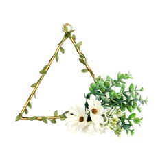 北歐金屬人造花吊飾垂掛花環 三角薰衣草 20cm, 混合色