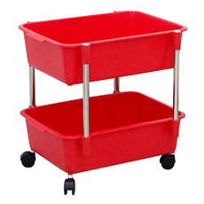 Sense2030 移動式收納籃 高款, 紅色, 2層