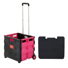 팩앤롤 접이식 쇼핑 핸드카트 대 + 뚜껑, 분홍, 1세트