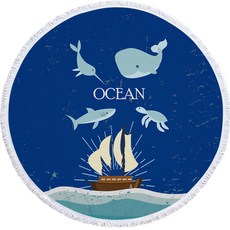 콩 K Items 海洋圓形沙灘巾, D, 1個