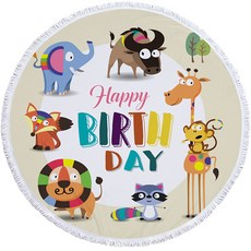 Kong K Items 動物園圓形海灘巾, B 1, 1個