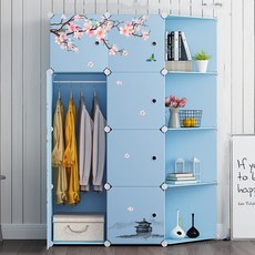 가팡 가벼운 인테리어 조립식 옷장, 블루 F