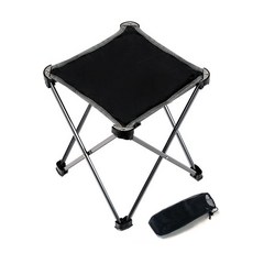 便攜式釣魚露營折疊椅, 黑色的, 1個