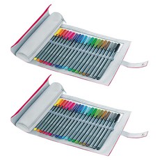 STAEDTLER Triplus 3角舒寫細字筆+筆袋組合, 粉色的, 2套