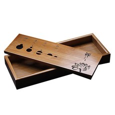 Flow Company 竹茶道套組斜接編織茶盤圖案, 混色, 1個