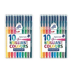 STAEDTLER Triplus 3角簽字筆 323SB10 10色組, 混色, 2套