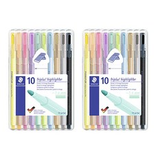 STAEDTLER 三角螢光筆 10款組, 混色, 2套