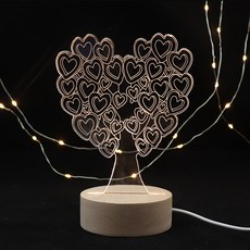 아트조이 LED 아크릴 원형 무드등, 하트나무
