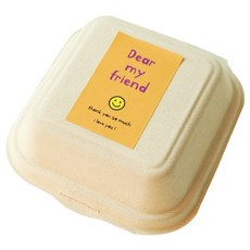 도나앤데코 구디백 딥펄프 정사각 선물 포장상자 20p + 디어 스마일 땡큐 사각 스티커 40p, 오렌지, 1세트