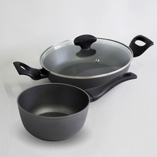 TVS 솔리다 인덕션 냄비 2종 세트, 혼합색상, 편수냄비 20cm + 전골냄비 24cm, 1세트