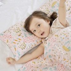 아띠블랑 쿨링 인견 와이드베개 + 블랭킷 세트, 핑크레빗