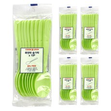 COOK&LOCK 塑膠湯匙 淺綠色, 10片, 5個