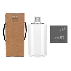 空瓶 AC520 透明 520ml+瓶蓋 銀色+盒子+貼紙 11組, 10組