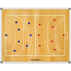 攜帶式手球作戰板+專用包+磁鐵專用標記筆 黑色+圓形磁鐵 紅色 7入+藍色 7入, 混色