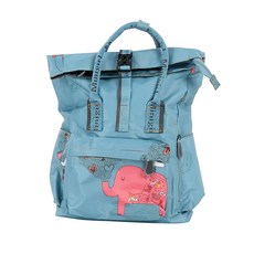 Mini Girl 大象方形後揹包 EB20175 托特包 輔助包, 藍綠色