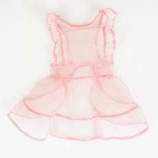 그루밍독 프릴 오간자 원피스, 핑크, 1개