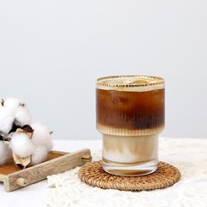 Cozy 金邊百褶咖啡廳威士忌杯, 4個