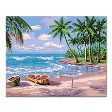 ADICO DIY數字油畫 夏威夷海灘, 混合色, 1個