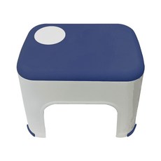 你好生活雙色多功能浴室沐浴椅圓形海軍藍, 1入