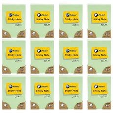 Printec 便利貼 自黏便條紙 5176G, 粉彩淺綠, 12個