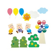 青陽韓國毛氈幼兒園教室佈告欄裝飾套組遊樂園, 混色