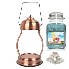 YANKEE CANDLE Rajja + 蠟燭加熱器 + 燈泡 2 件套, 溫暖（銅），蠟燭（巴哈馬微風）