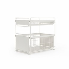 HOMENHOUSE 滑動式2層收納架 窄型, 單色