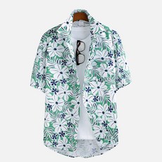 GHOST REPUBLIC 男款寬鬆夏威夷棉休閒短袖襯衫 MSH-5S02