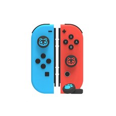 이이네 닌텐도 스위치 앤 스위치 라이트 호환 냥발 파스텔 조이콘 스틱커버, 너구리+냥발 네온 블루레드, 1개