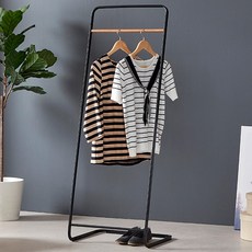 트레벨 모먼트 옷걸이 스탠드행거 1단, 블랙