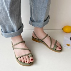 Rable 女款緩震彈性帶夾腳涼鞋 808, 綠色, 230