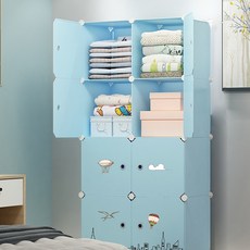 가팡 가벼운 인테리어 조립식 옷장, 블루 D