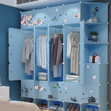 가팡 가벼운 인테리어 조립식 옷장, 블루 R